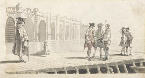 Paul Sandby A Group of Men on Westminster Pier