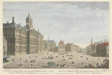 Thomas Bowles A View of the Stadt House, New Church, Weighing House, and the adjacent Buildings at Amsterdam