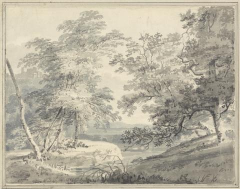 unknown artist Landscape with Trees and a Distant Castle