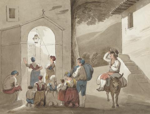 Isaac Weld After Pinnelli - Group of Peasants Outside a Church