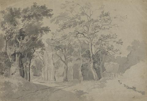 John Crome A Grove with Road and Haycart
