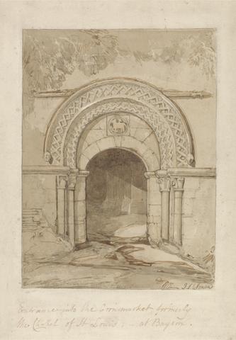 John Sell Cotman Entrance into the Cornmarket, Formerly the Chapel of St. Louis, at Bayeux