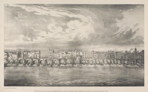 R. Martin A View of the East Side of London Bridge circa 1600