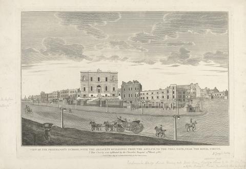 unknown artist View of the Freemason's School, with the Adjacent Buildings from the Asylum, to the Toll Gate, near the Royal Circus
