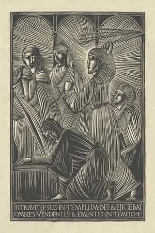 Eric Gill Jesus Driving the Moneychangers from the Temple (Latin)