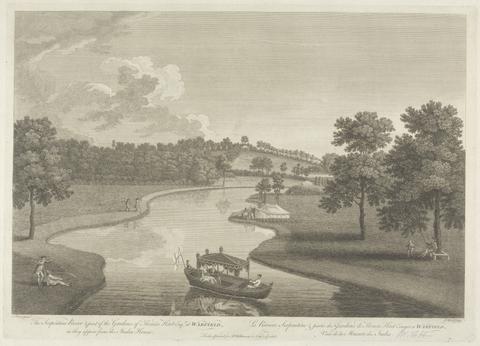 John Wood The Serpentine River and Part of the Gardens of Thomas Hart Esq. at Warfield, as they appeared from the India House