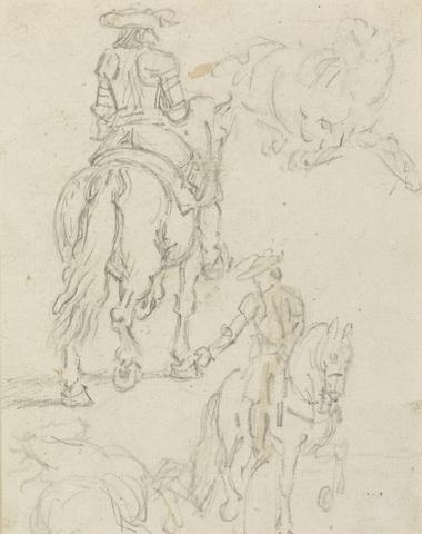 James Seymour A Rider in Armor, and Two Horses Lying Down
