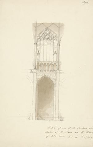 Sir Robert Smirke the younger Sketch of a Window and Arches of the Nave in the Church of St. Wensceslas in Prague