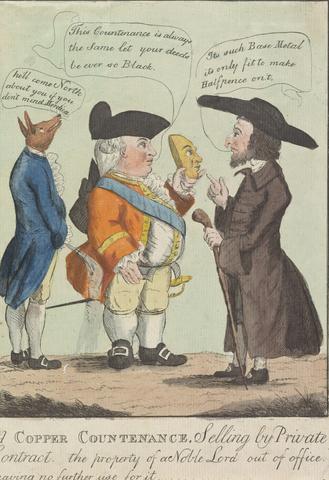 James Gillray A Copper Countenance, Selling by Private Contract, The Property of a Noble Lord Out of Office Having No Further Use for It...