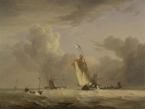 Joseph Stannard Fishing Smack and Other Vessels in a Strong Breeze