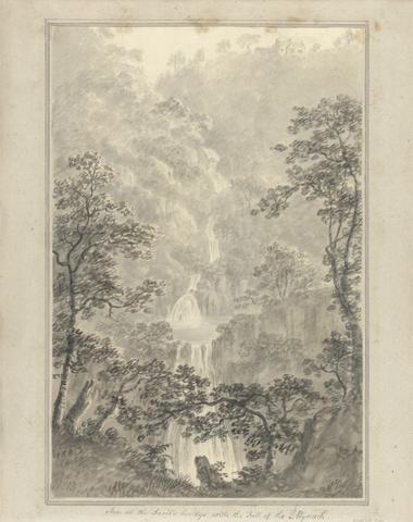 Amos Green Views in England, Scotland and Wales: Inn at the Devil's Bridge, with the Fall of the Mynach