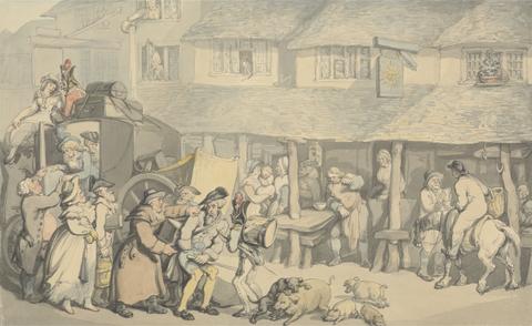 Thomas Rowlandson Bodmin Cornwall: The Arrival of the Stage-Coach