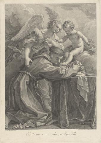 Francesco Bartolozzi St. Anthony of Padua, Kissing The Infant Jesus