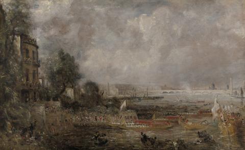 John Constable Half-size Sketch for The Opening of Waterloo Bridge (“Whitehall Stairs, June 18, 1817”)