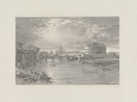 George Hollis Rome; Bridge and Castle of St. Angelo on the Tyber