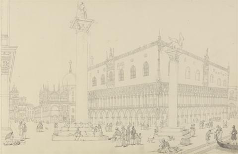 Sir Charles D'Oyly Album of 30 Views in the Tyrol and Italy: View of the Doge's Palace and Church of St. Mark, Venice 4th Nov.r 1840
