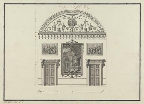 Robert Adam Headfort House, Ireland: Section of One End of the Parlor