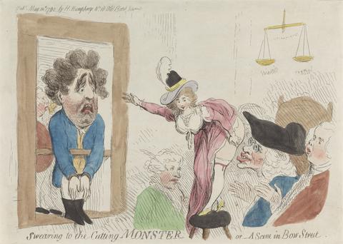 James Gillray Swearing to the Cutting Monster or - A Scene in Bow Street