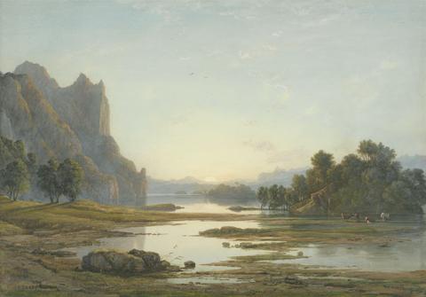 Francis Danby Sunset over a River Landscape