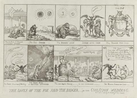 James Gillray The Loves of the Fox and the Badger, - or The Coalition Wedding