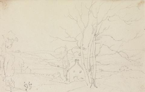 Sketch of a Large Tree and a Cottage