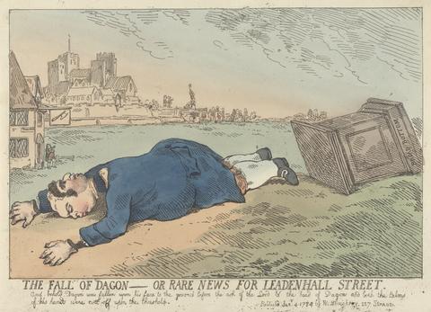Thomas Rowlandson The Fall of Dagon - or Rare News for Leadenhall Street