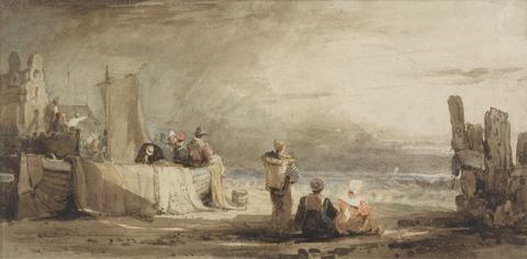 Samuel Prout Figures on a Beach