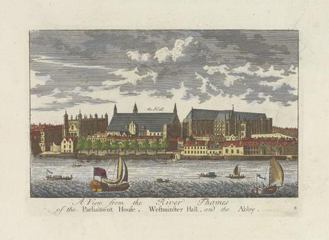 unknown artist A View from the River Thames of the Parliament House, Westminster Hall, and the Abbey