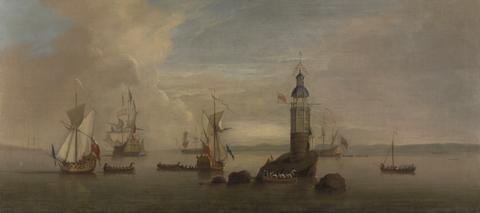 Peter Monamy The Opening of the First Eddystone Lighthouse in 1698