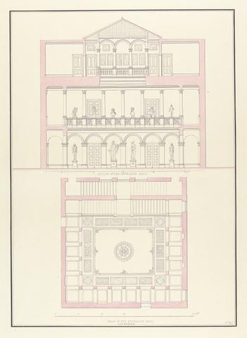 unknown artist Section of the Entrance Hall, Plan of the Entrance Hall, Deepdene
