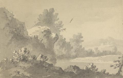 Rev. William Gilpin River Landscape with Castle in the Distance