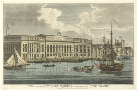 unknown artist View of the New Custom House Taken from the River Thames