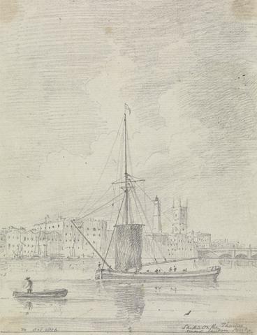 Capt. Thomas Hastings Ships on the Thames near London Bridge, October 1816