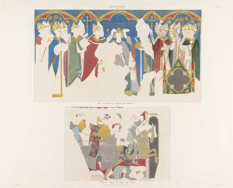 James Basire the younger Vol. 6, Plate XXXVII: The Coronation of Edward the Confessor. Warriors Flying for Refuge into a City.
