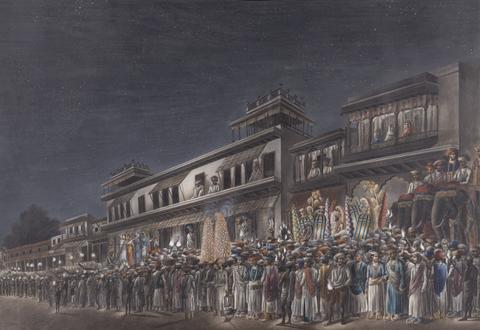 Unknown artist (Company style) A Muslim Wedding Procession by Night, Patna