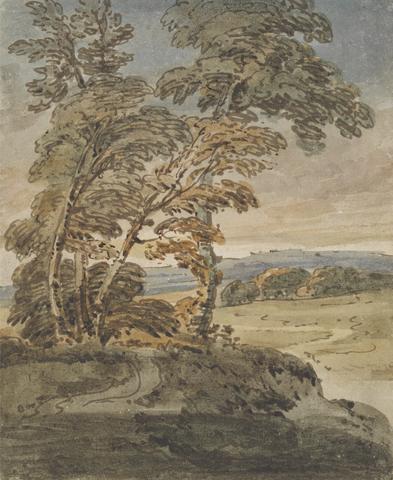 George Chinnery Trees on a Hillside Path