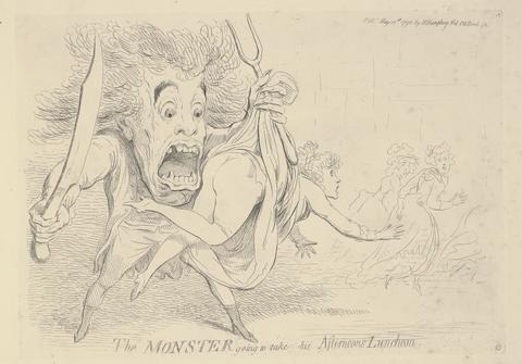 James Gillray The Monster going to take his Afternoons Luncheon