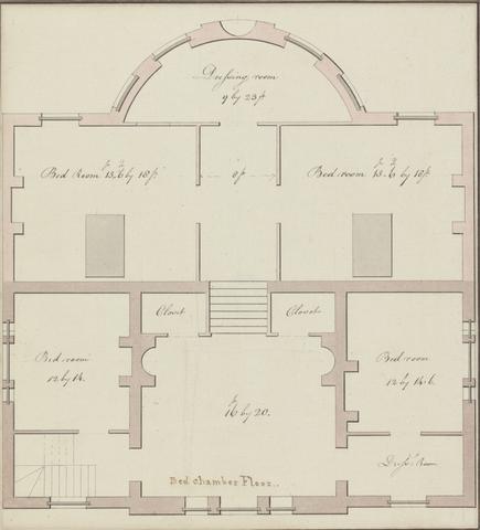 William Wickham Unidentified House for Giles Hudson, Putney, Surrey: Chamber Floor Plan