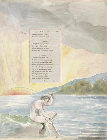 William Blake The Poems of Thomas Gray, Design 83, "The Descent of Odin."