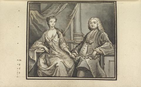 Thomas Bardwell Three-quarter Length Portrait, Man and Woman Seated, Holding Hands