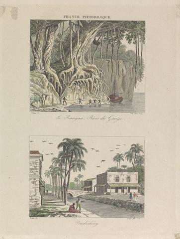 François-Louis Couché Le Banyan, Rives du Gange; Pondichéry