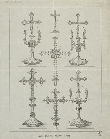 Augustus Welby Northmore Pugin Designs for Altar and Processional Crosses