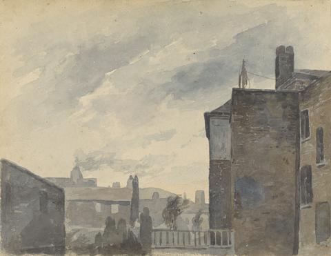 Thomas Sully City Scene with Buildings