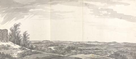 William Hodges Panoramic View of a River and Distant Hills Taken from a Fortress