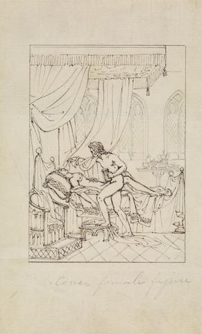Robert Smirke Study of a Woman Sleeping in Her Chamber and a Man Standing Over Her Bed