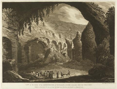 Richard Cooper the Elder View in the Inside of the Amphitheatre of Vespasion at Rome Commonly called the Colosseo