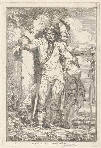 John Hamilton Mortimer Banditti on the lookout (no.5 from Fifteen Etchings dedicated to Sir Joshua Reynolds)