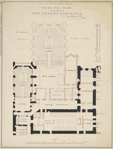 unknown artist Principal plan of a proposed New House of Commons, by Adam Lee
