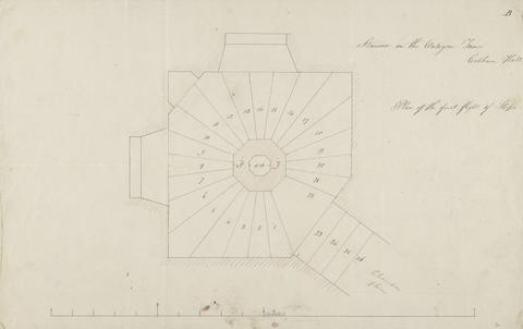James Wyatt Cobham Hall, Kent: Plan of Tower Staircase from Principal to the Chamber Floor