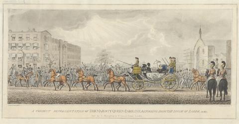 Robert Isaac Cruikshank A Correct Representation of Her Majesty Queen Caroline Returning from the House of Lords, 1820
